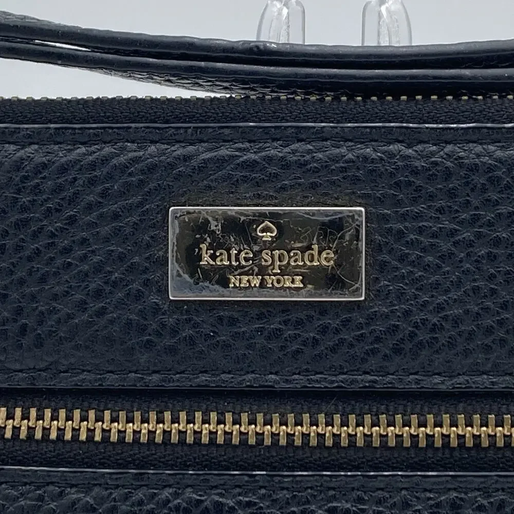 Kate Spade Highland Place Bee Black Pebbled Leather Wristlet | Wallet | Clutch